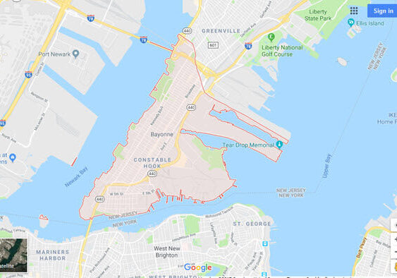 Bayonne NJ map
