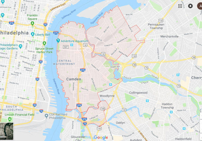 Camden NJ map