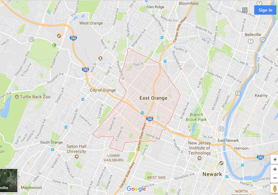 East Orange NJ Map