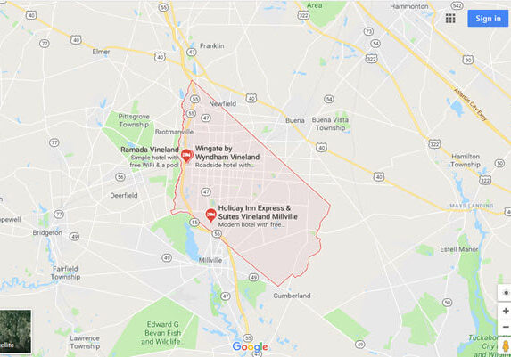 Vineland NJ map